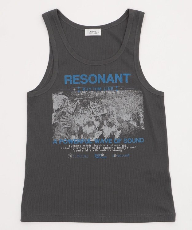 WEGO グラフィックリブタンクトップ スミクロ