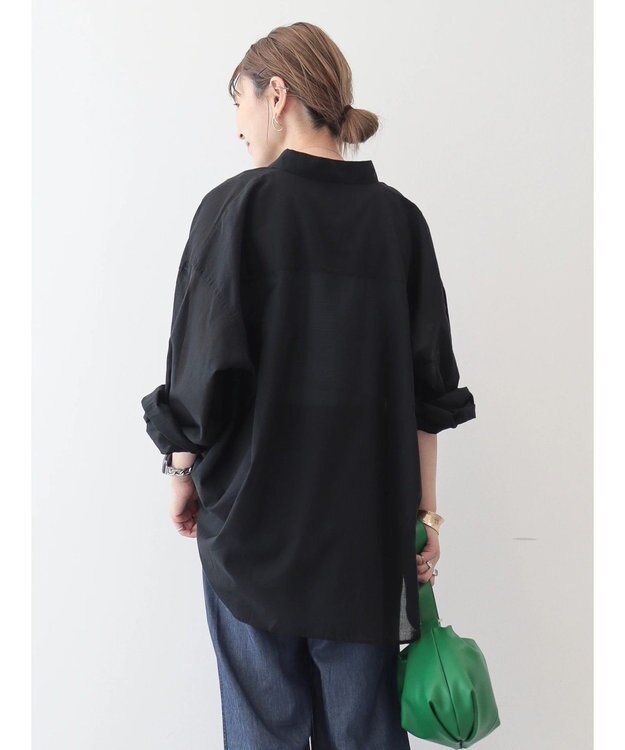 AMERICAN HOLIC 接触冷感＋速乾　強撚シアーボイルＢＩＧシャツ Black