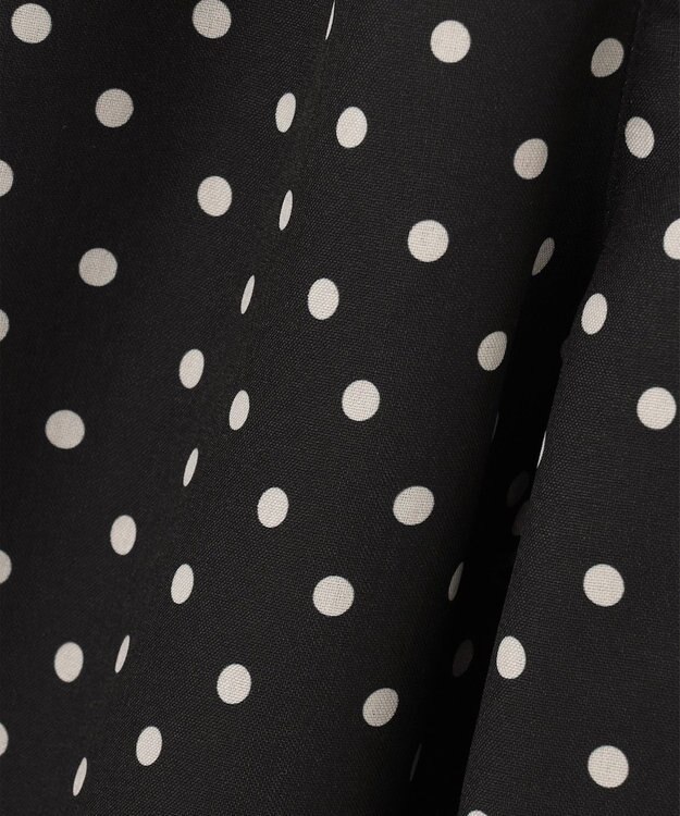 ANY KIDS 麻ライク ドット柄 ガウチョ ブラックドット