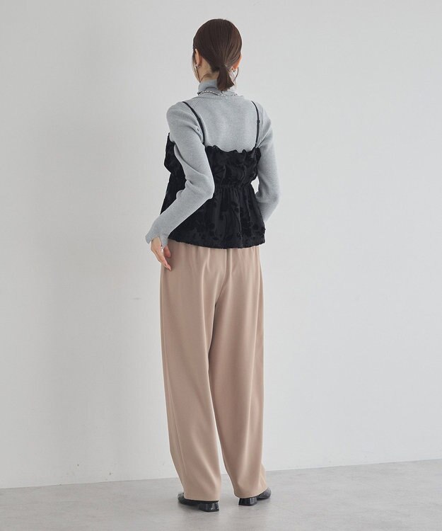 earth music&ecology ベロアフラワービスチェ Black