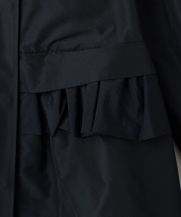 #Newans 【セレモニーにも】ラウンドフリルタフタブルゾン ネイビー