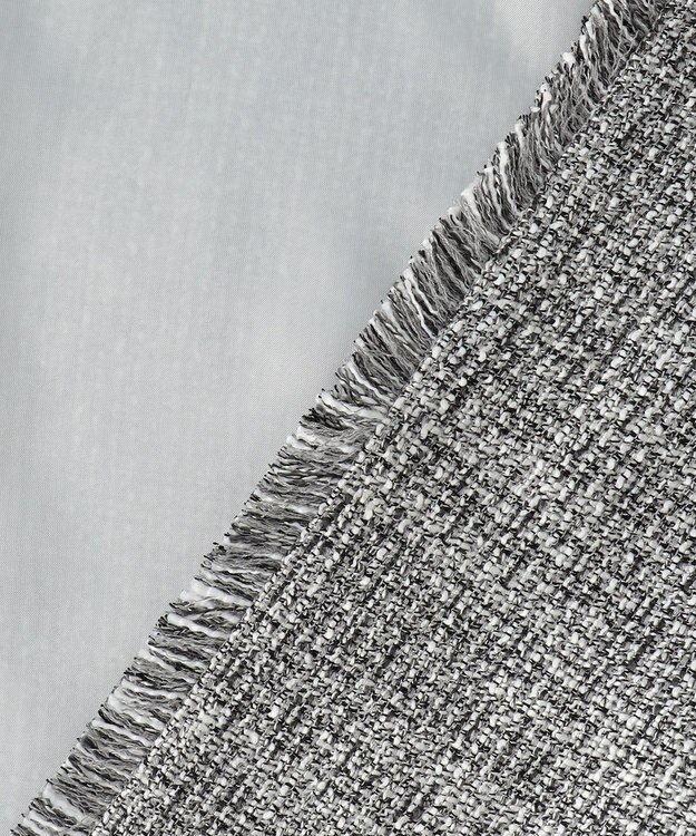 自由区 L 【17号サイズまで展開・カタログ掲載】ライトミックスツイード ジャケット グレー