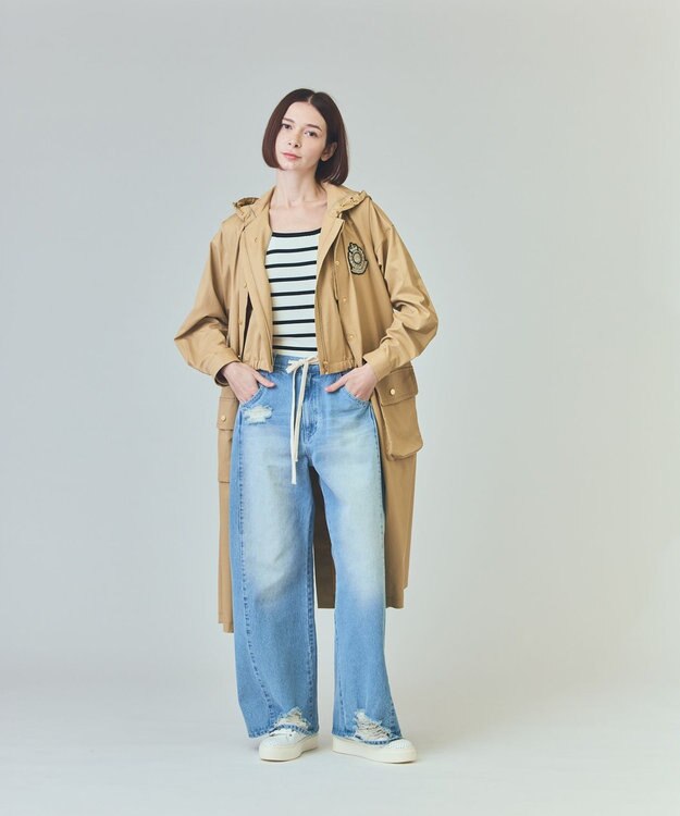 GRACE CONTINENTAL ドロストウエストデニムパンツ サックス