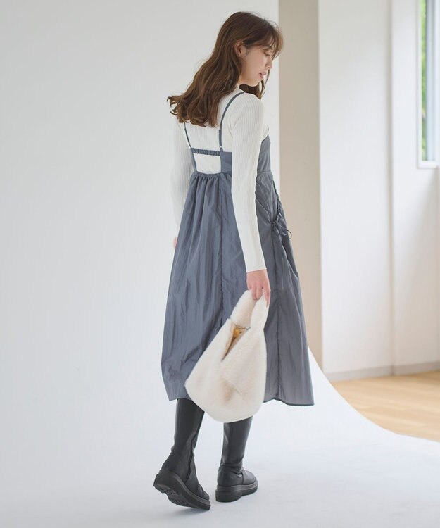 Feroux 【洗える】ニットセット キャミソールワンピース ブルー系