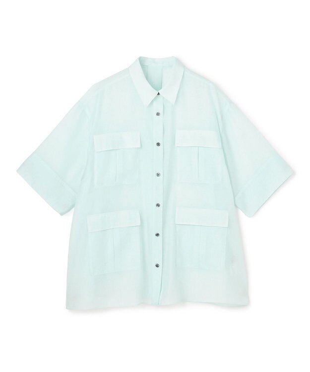 UNFILO シアー サファリシャツ ミントブルー