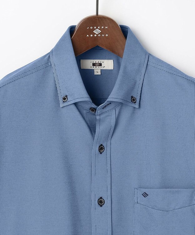 JOSEPH ABBOUD 【キングサイズ・ジャージー素材・ストレッチ・イージーケア】コンパクトジャージー半袖 シャツ ブルー系