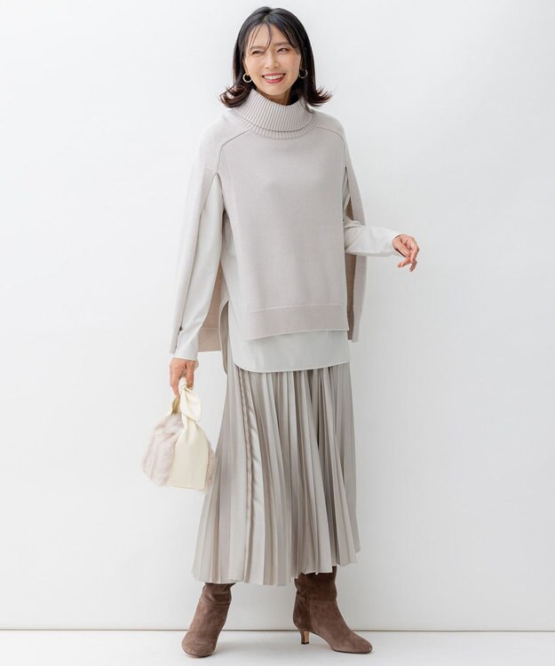 23区 フェイクファー2WAY ショルダー バッグ アイボリー系