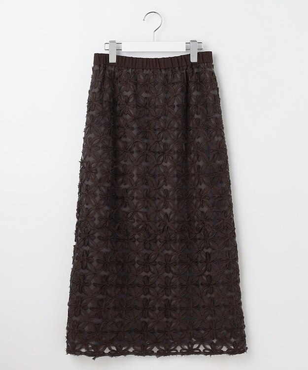 自由区 【カタログ掲載】テープエンブロイダリー スカート ブラウン