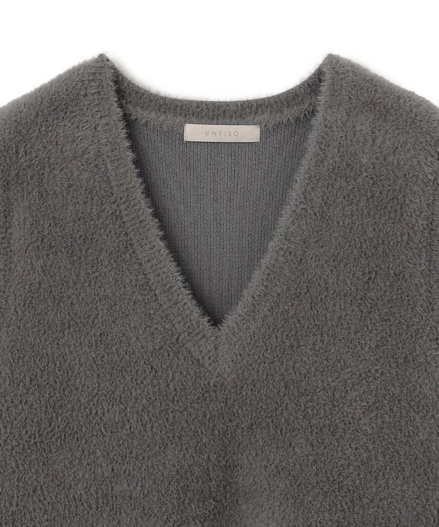 UNFILO L ナイロンシャギー ベスト チャコール