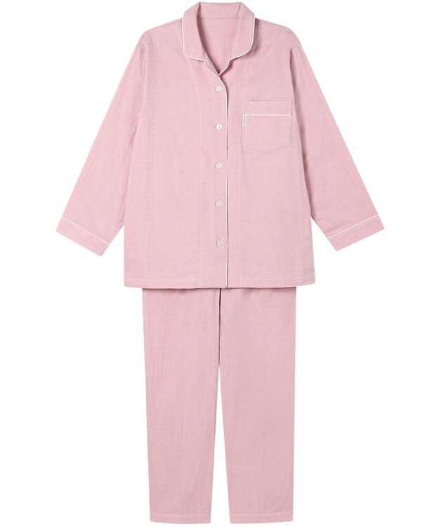 ワコール／睡眠科学 パジャマ 長袖 長ズボン 綿100%(本体) 三重ガーゼ レディース YDX567 睡眠科学／ワコール ピンク