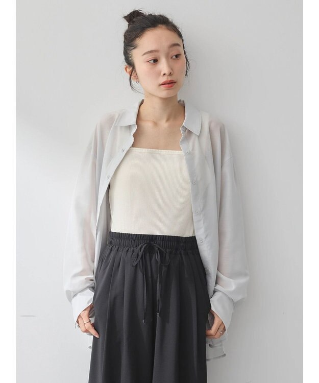 earth music&ecology バックスリットシアーシャツ Mint