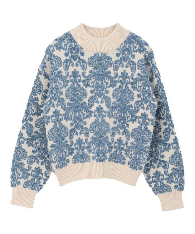 Green Parks ・ｓｗｉｎｇ　ｂｙ　アラベスクジャカードニット Ivory