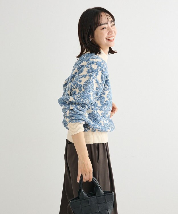 Green Parks ・ｓｗｉｎｇ　ｂｙ　アラベスクジャカードニット Ivory