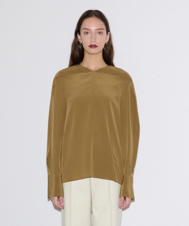 JOSEPH 【洗える】ニューシーディーシー　ブラウス Khaki