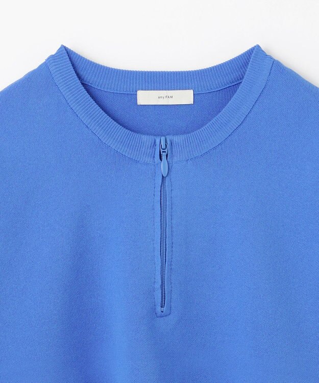 ANY ミラノリブジップニット ブルー