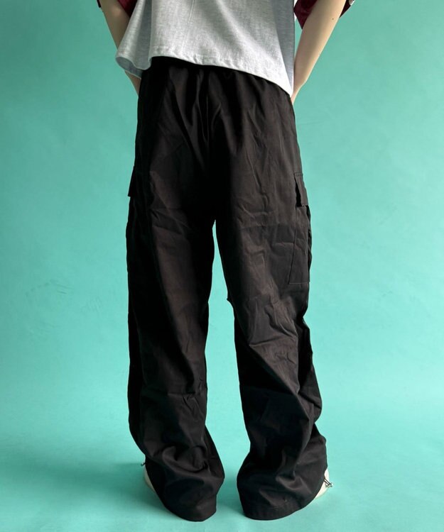 WEGO 【ウエストゴム】イージーカーゴパンツ ブラック
