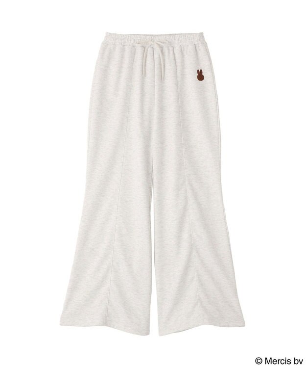 earth music&ecology 【予約】miffy/earth 刺繍スウェットパンツ 杢ライトグレー