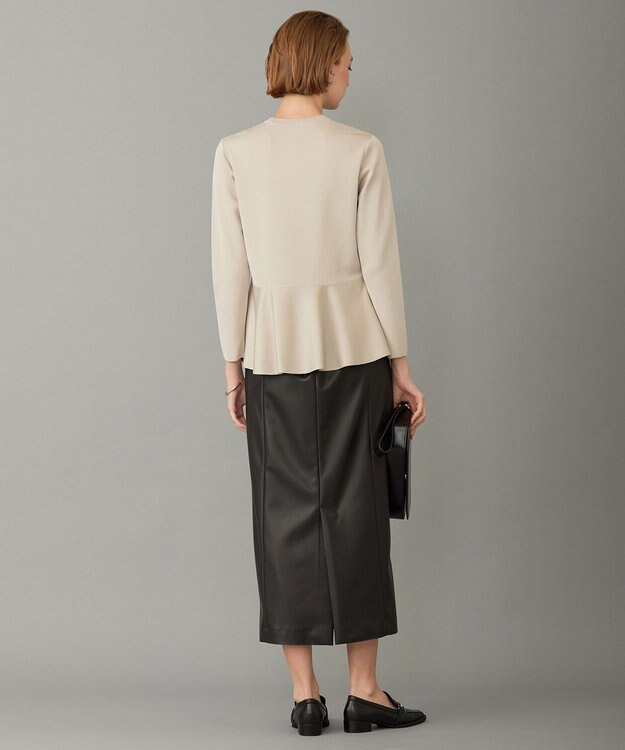 ICB 【洗える】シンセティックヤーン ペプラムニット トープ系