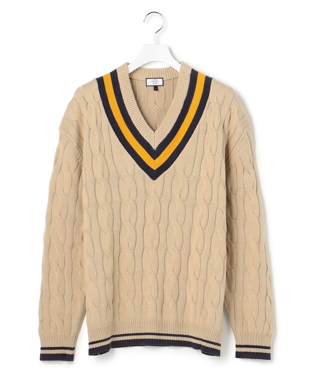 J.PRESS YORK STREET 【UNISEX】チルデンVネック ニット ベージュ系