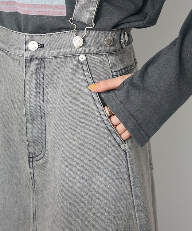 CRAFT STANDARD BOUTIQUE ２Ｗａｙデニムジャンパースカート Gray