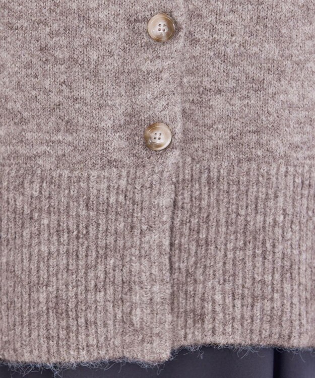 Tiaclasse 【洗える】クルーネックメランジカーディガン グレージュ