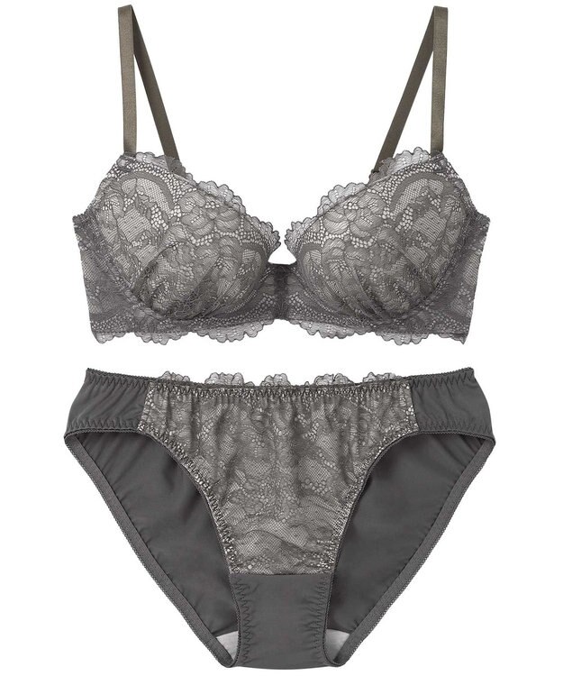 AMPHI ブラジャー ショーツセット まる胸メイク 推し活・推し事応援 Aカップあり 【ブラショーツセット】 上下セット ブラ BBJ201 アンフィ／ワコール ダークカーキ