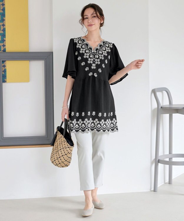 Tiaclasse シーグラスチェックバッグ ベージュ