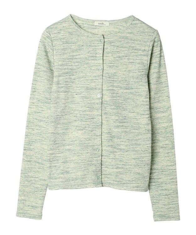 earth music&ecology メランジリブカーディガン Green