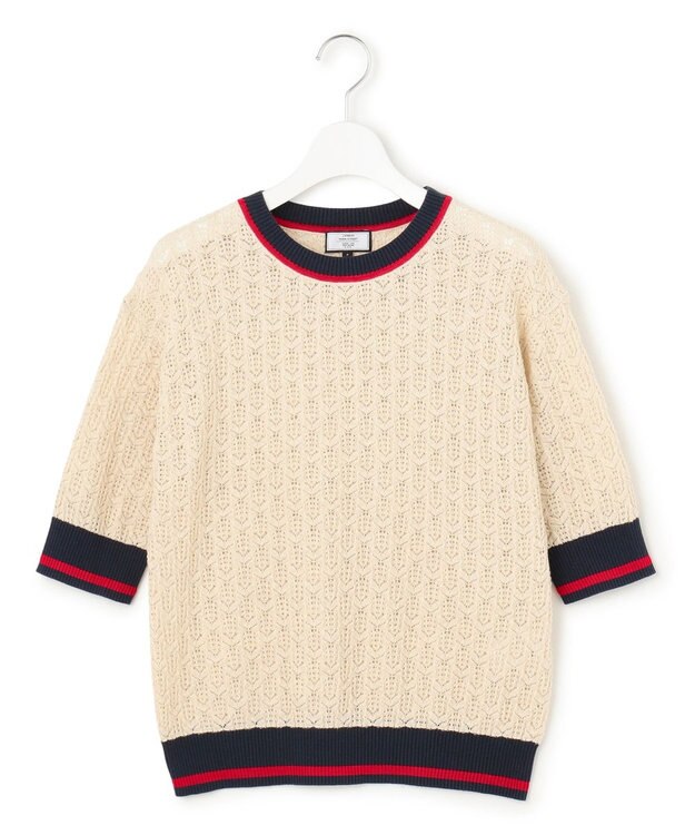 J.PRESS YORK STREET 【WOMEN】コットンベーシック ニットプルオーバー ホワイト系