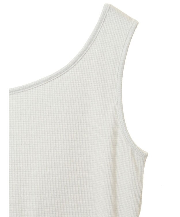 Green Parks カップ付きアシンメトリーラメタンクトップ Off White