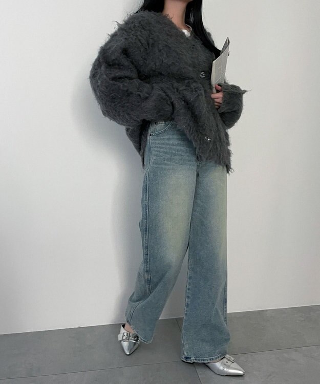 WEGO 【新色追加/美脚/XSSMLサイズ展開】ストレートデニムパンツ デニム淡加工色