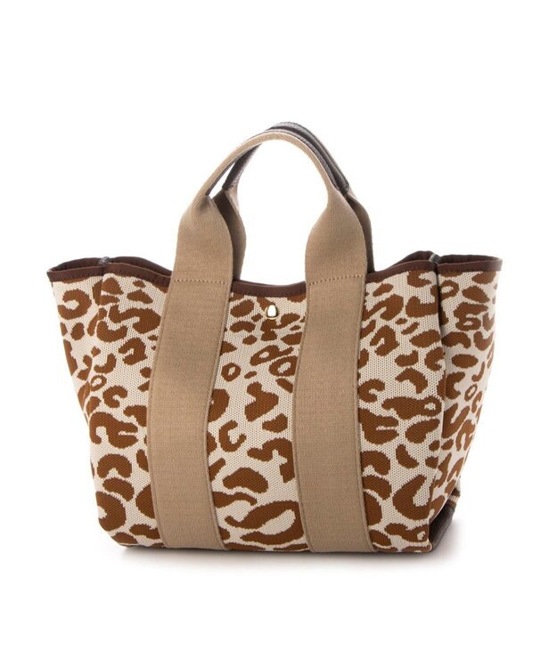 UNBILLION カシュカシュ cachecache / 柄アソートジャガード2wayトートバッグ ベージュレオパード