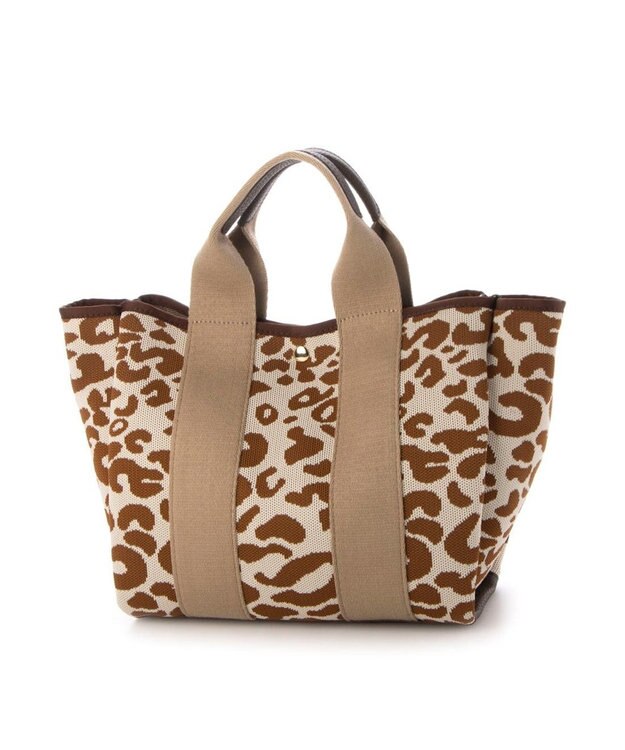UNBILLION カシュカシュ cachecache / 柄アソートジャガード2wayトートバッグ ベージュレオパード