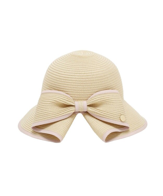 Maison de FLEUR 【手洗い可能】リボンスリットパイピングハット Pink