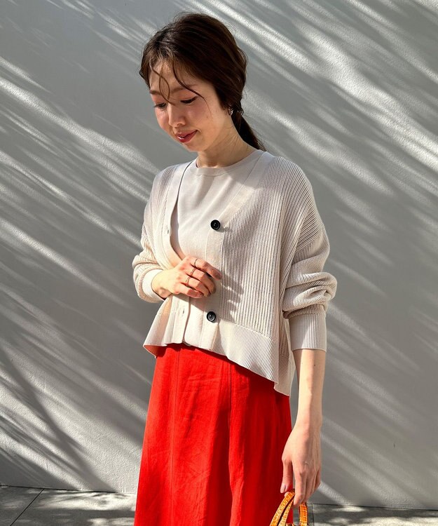 UNFILO メッシュニット カーディガン ベージュ