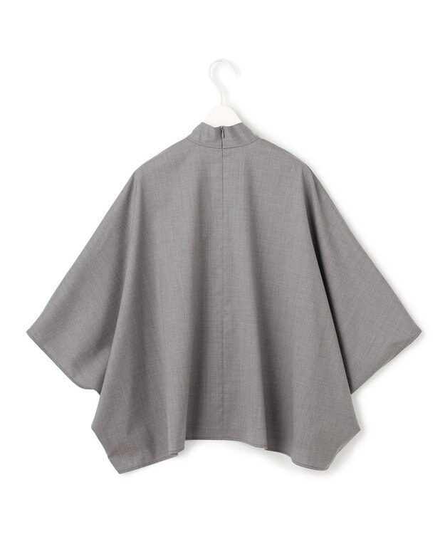 ICB 【洗える】T/Wブロード ボウタイブラウス ライトグレー系