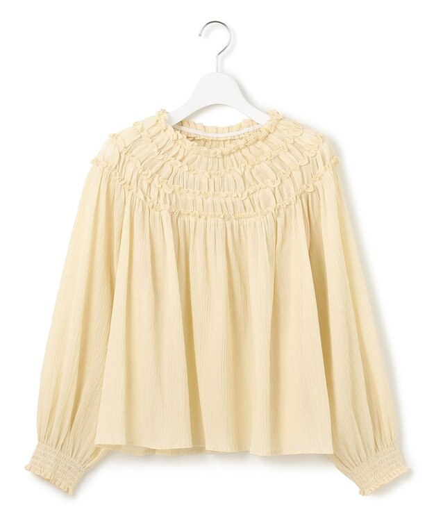 23区 【SLOW/一部店舗限定】コットンクレープ ブラウス アイボリー系