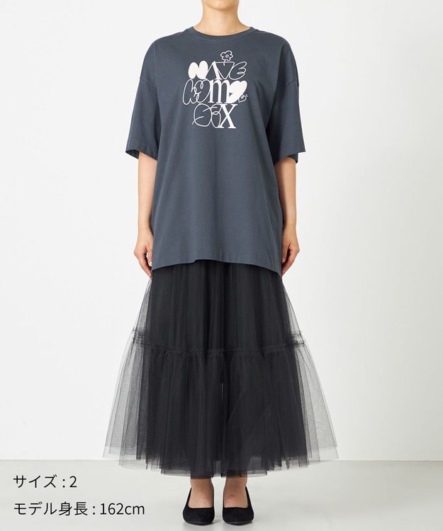 NAVE プリントTシャツ グレー系