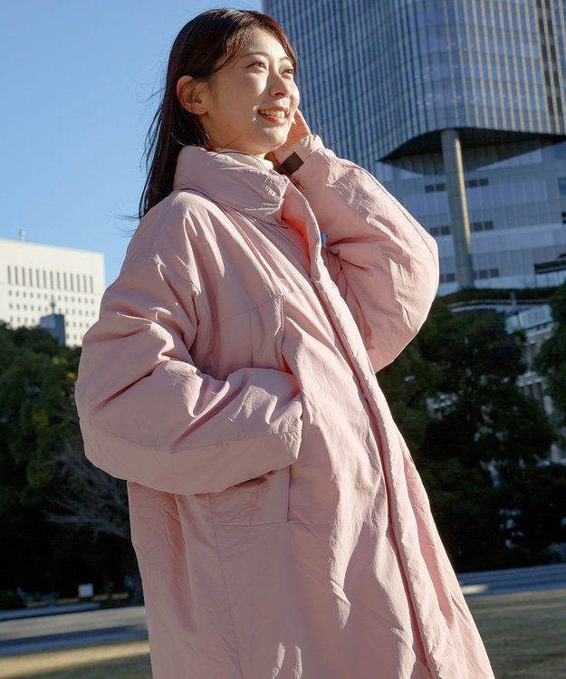 SHARE PARK LADIES 【UNISEX】蓄熱中綿モンスターロングコート（S・Mサイズ） スモークピンク