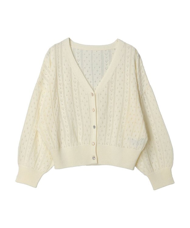 earth music&ecology キラキラボタンハートカーディガン Ivory