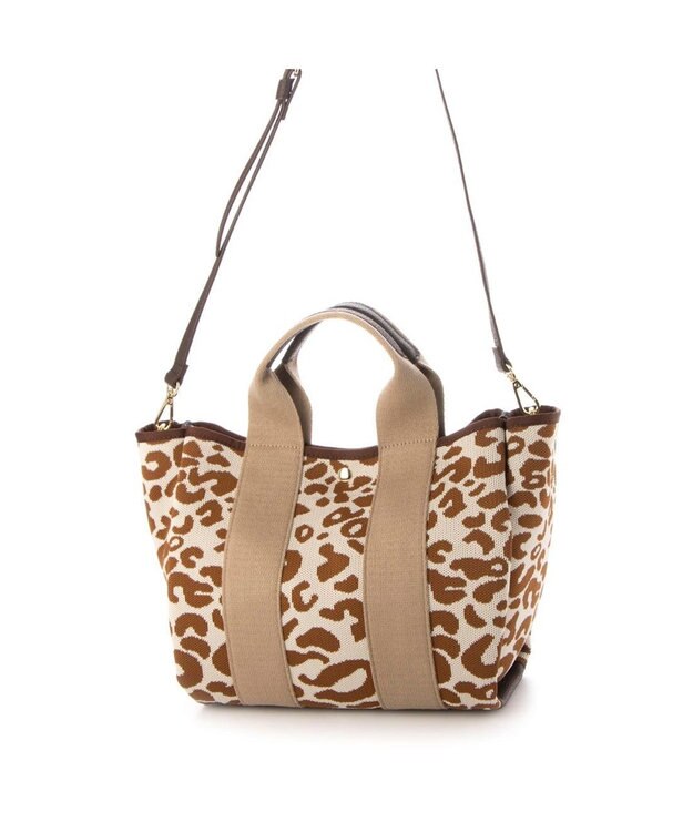 UNBILLION カシュカシュ cachecache / 柄アソートジャガード2wayトートバッグ ベージュレオパード