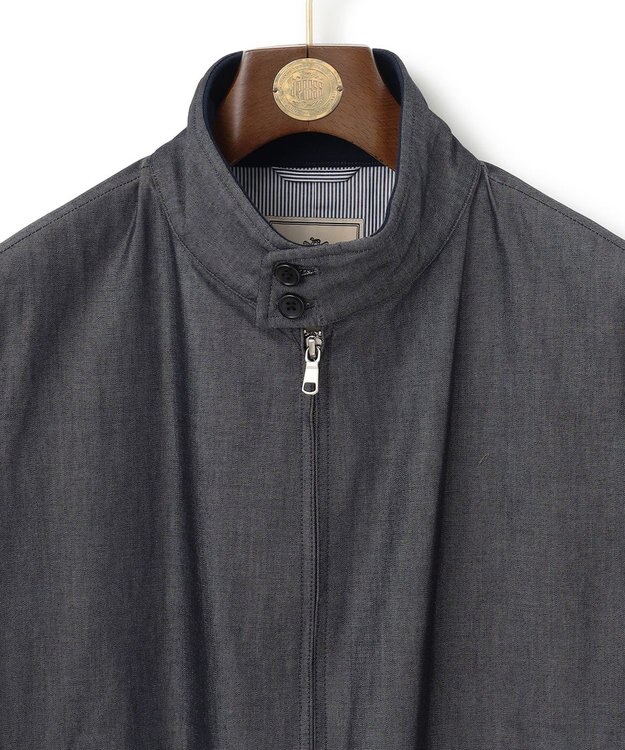 J.PRESS MEN ボンディングデニム ゴルフジャケット ネイビー系