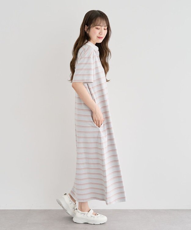 Green Parks ・ＳＵＧＡＲ　ＳＰＯＯＮ　ボーダーポロワンピース Light Gray