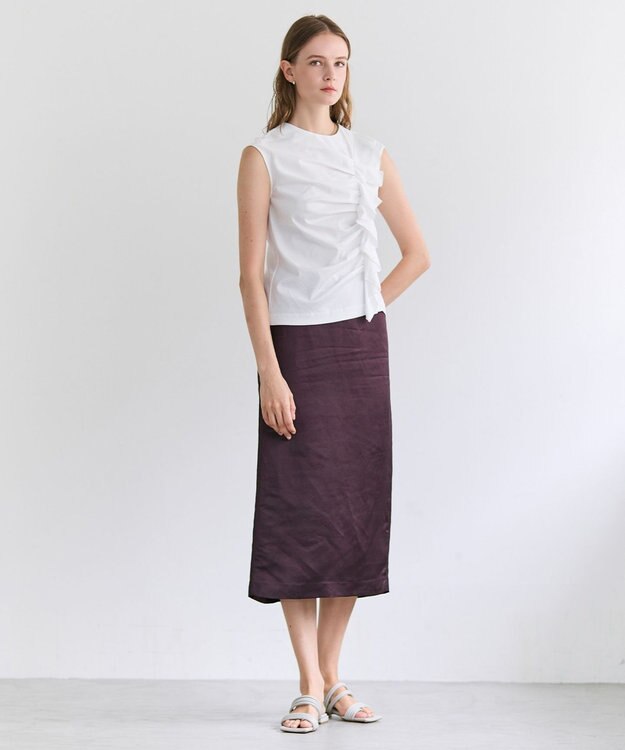 BEIGE， AFGHA / コットンドレープ スムーストップス White