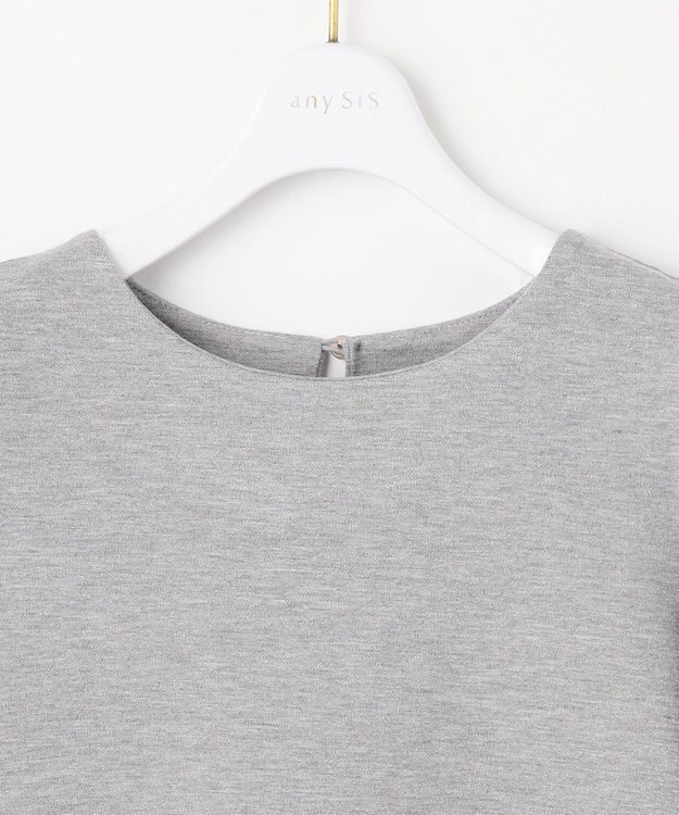 ANY SIS S シャイニーラメパフスリーブ カットソー シルバー