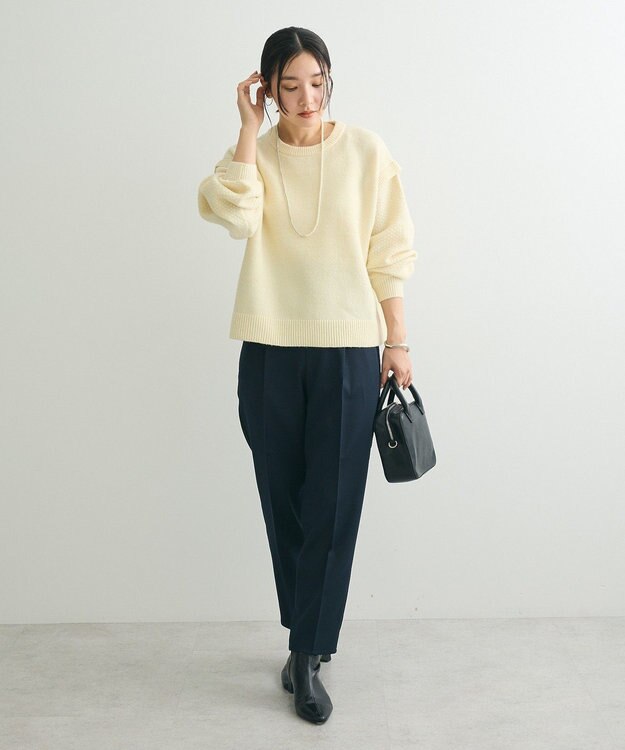 Green Parks 袖かのこニットプルオーバー Pink