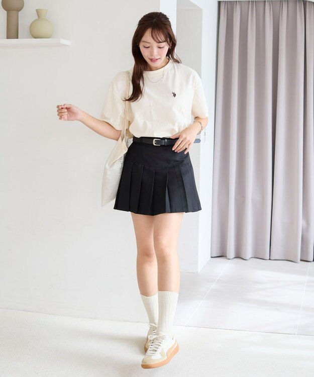 WEGO 【洗える/綿100%】USPOLOワンポイントTシャツ オフホワイト