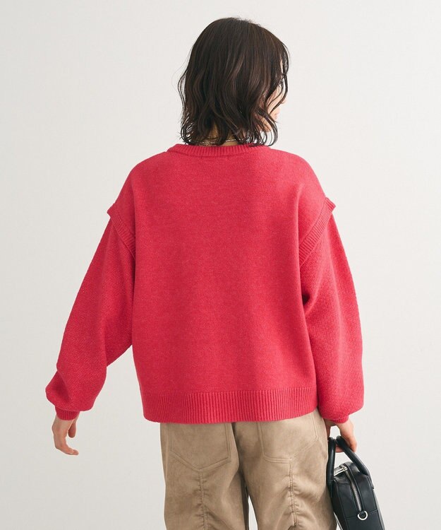 Green Parks 袖かのこニットプルオーバー Pink