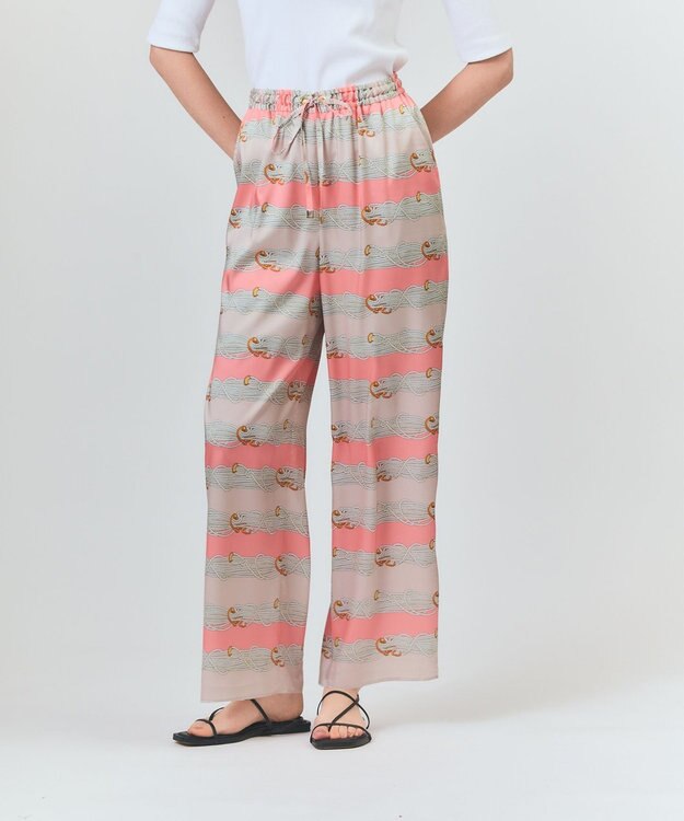 GRACE CONTINENTAL ロープボーダーパンツ ピンク