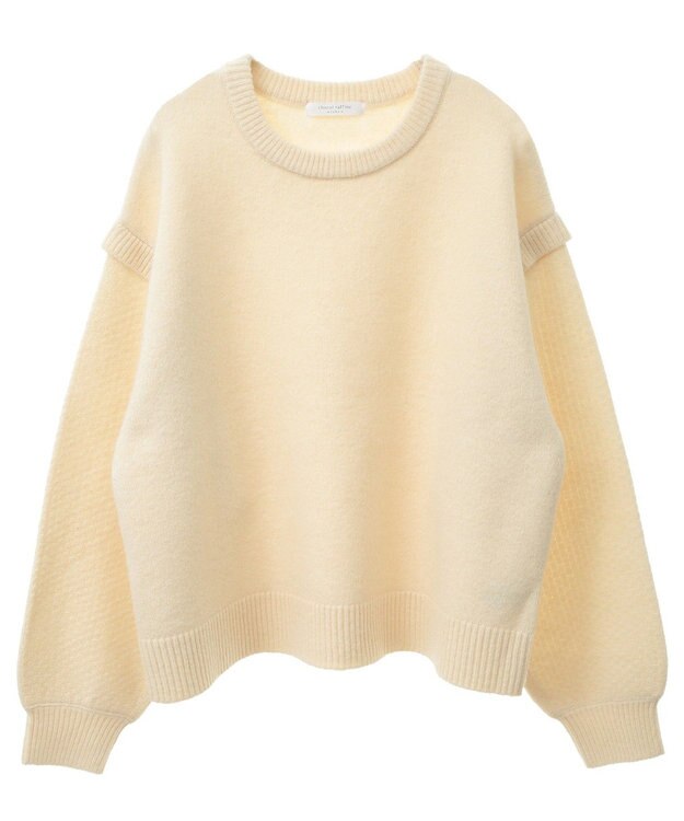 Green Parks 袖かのこニットプルオーバー Pink